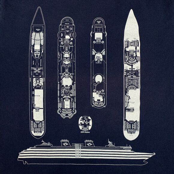 Vintage Disney Magic Cruise Liner T Shirt Mens Large 90s Ship Bahamas USA Blue - Picture 6 of 9